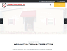 Tablet Screenshot of coleman-construction.com